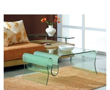 میز خم شیشه ای