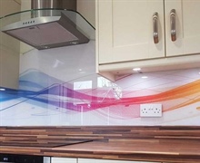 شیشه طرح دار کابینت رنگی