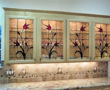 شیشه دکوری کابینت بلند