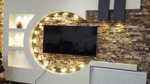 آینه دکوراتیو پشت تلویزیون دایره
